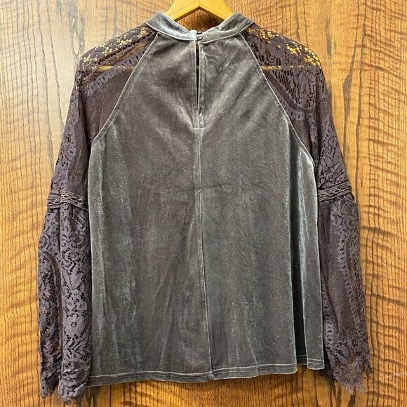 Very J dusty mauve velvet and lace tunic blouse top - Picture 5 of 6
